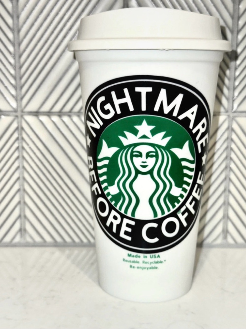 Personalized Starbucks Jackie jack skellington travel cup